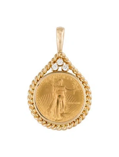 Pre-owned Pendant 20k Coin W/ 14k Bezel  In Multi