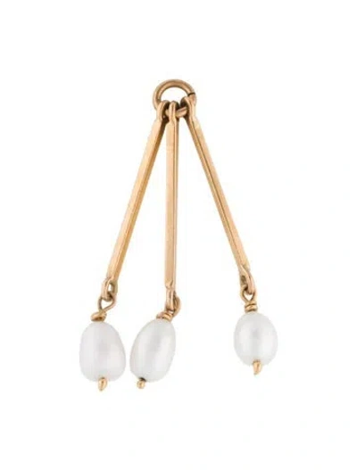 Pre-owned Pendant 20k Pearl Bar Charm, 1.75" In Multi