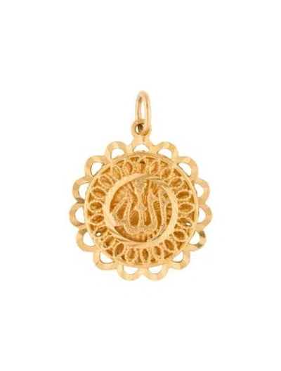 Pre-owned Pendant 22k 'allah' , 1.25" In Multi