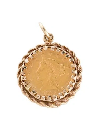 Pre-owned Pendant 22k Coin 14k  In Multi