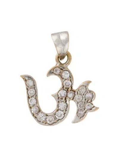 Pre-owned Pendant 22k Cubic Zirconia Om Symbol  In Multi
