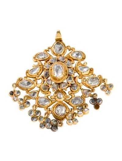 Pre-owned Pendant 22k Diamond Snowflake  In Multi