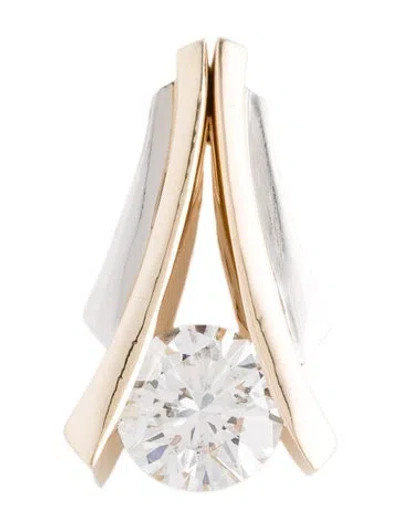 Pre-owned Pendant 2.54ct Two-tone Diamond  In Multi