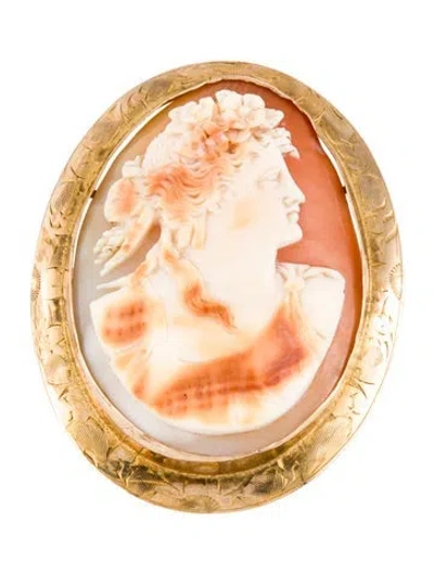 Pre-owned Pendant Antique 10k Cameo Brooch  In Multi