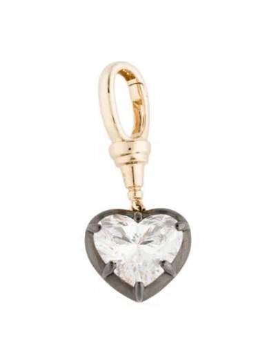 Pre-owned Pendant Carat Atelier 14k 3.00ct Lab-grown Diamond Heart , 1" In Multi