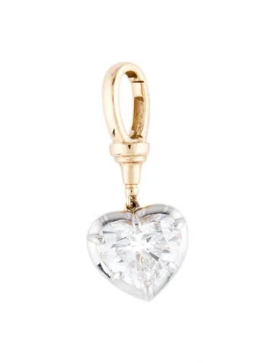 Pre-owned Pendant Carat Atelier 14k 3.00ct Lab-grown Diamond Heart  In Multi
