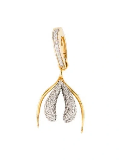 Pre-owned Pendant Carolyn Rodney 18k Diamond Sweet Spot Charm, 1.5" In Multi