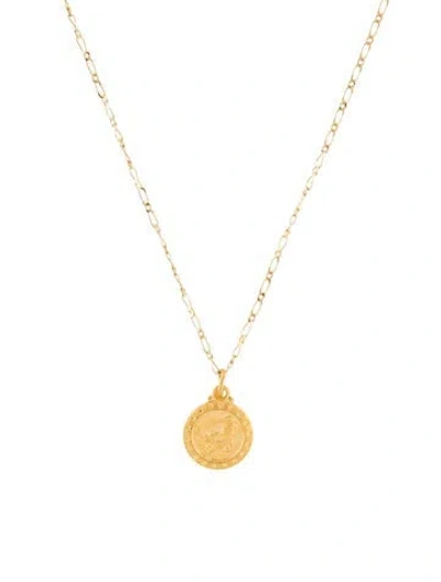 Pre-owned Pendant Circle Tiger  Necklace, 17.75" In Multi
