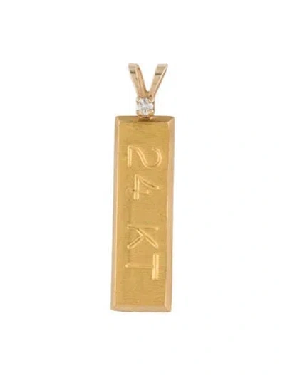 Pre-owned Pendant Diamond Bar , 1" In Multi