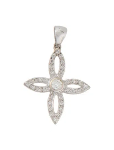 Pre-owned Pendant Diamond Floral , 1" In Multi