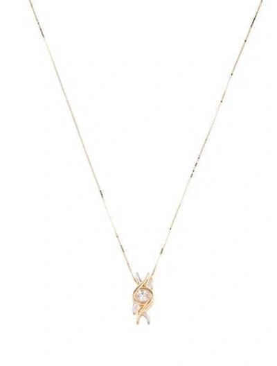 Pre-owned Pendant Diamond  Necklace, 18" In Multi