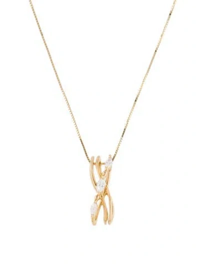 Pre-owned Pendant Diamond  Necklace, 18" In Multi