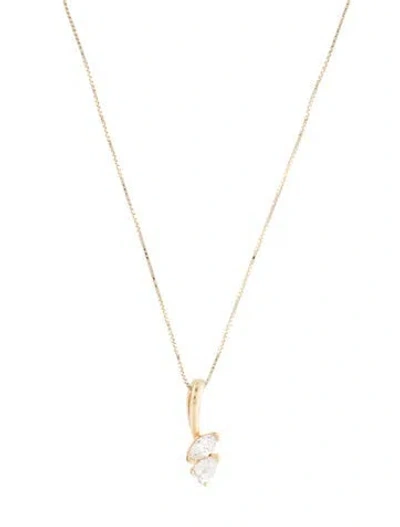 Pre-owned Pendant Diamond  Necklace, 19.25" In Multi