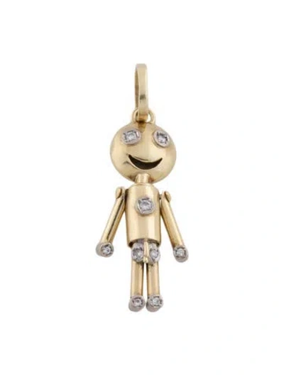 Pre-owned Pendant Diamond Robot , 1.5" In Multi