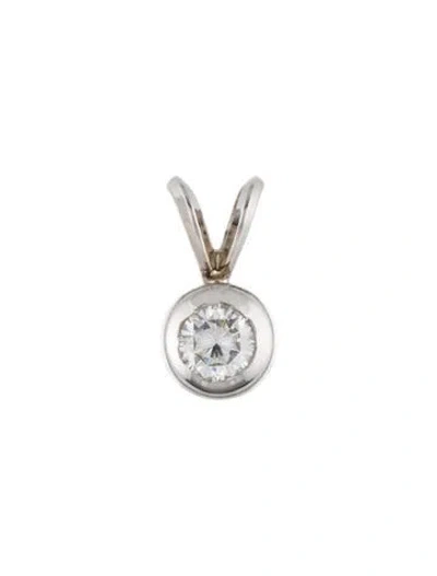 Pre-owned Pendant Diamond Solitaire  In Multi