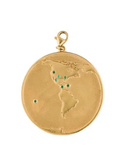 Pre-owned Pendant Elena Votsi Emerald World , 2" In Multi