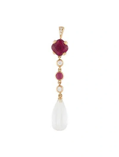 Pre-owned Pendant Janet Mavec 18k 1.63ctw Tourmaline, Quartz & Diamond  In Multi