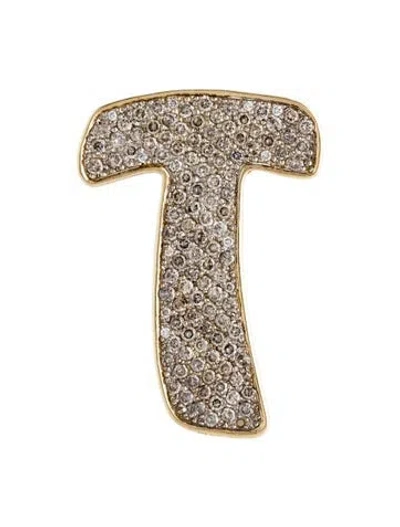 Pre-owned Pendant Lynn's 14k 3.49ctw Diamond Pavé 't' Initial  In Multi