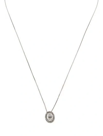 Pre-owned Pendant Platinum 1.14ctw Diamond  Necklace, 18" In Multi
