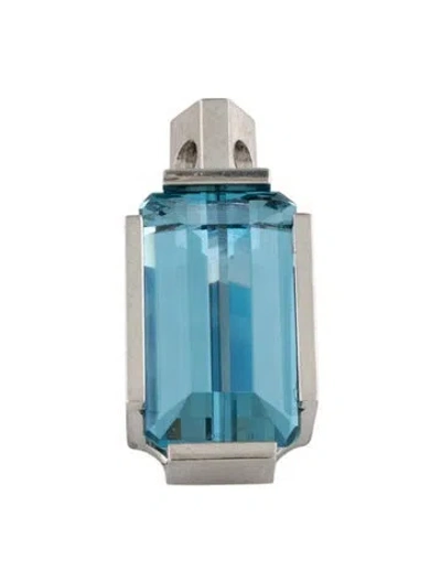 Pre-owned Pendant Platinum Aquamarine  In Multi