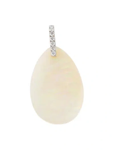 Pre-owned Pendant Platinum Opal & Diamond , 1.5" In Multi