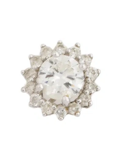 Pre-owned Pendant Privosa 14k Diamond Cluster  In Multi