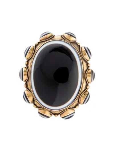 Pre-owned Pendant Victorian 14k Agate  In Multi
