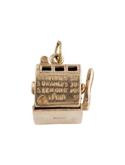 Pre-owned Pendant Vintage 14k Slot Machine Charm, 0.75" In Multi