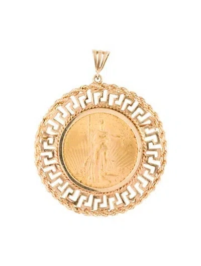 Pre-owned Pendant Vintage 1927 Saint-gaudens Double Eagle Coin Convertible  Brooch In Multi