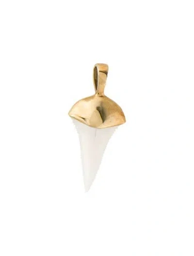 Pre-owned Pendant Whaler's Locker 14k Shark Tooth  In White