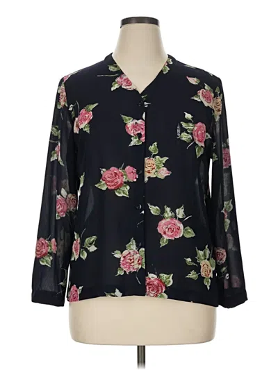 Pre-owned Pendleton 3/4 Sleeve Blouse In Black