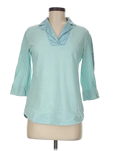 Pre-owned Pendleton 3/4 Sleeve Blouse In Blue