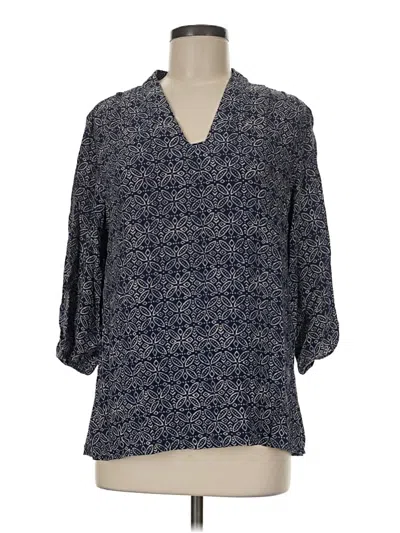 Pre-owned Pendleton 3/4 Sleeve Blouse In Blue