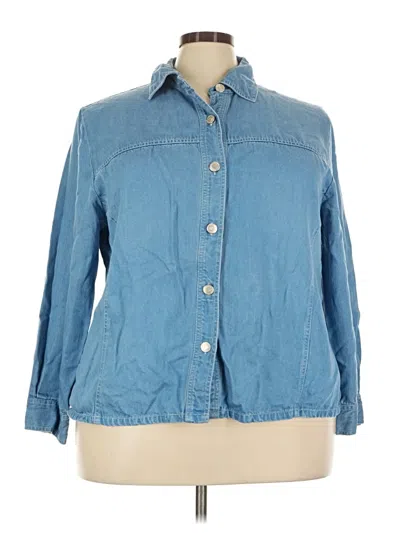 Pre-owned Pendleton 3/4 Sleeve Button Down Shirt In Blue