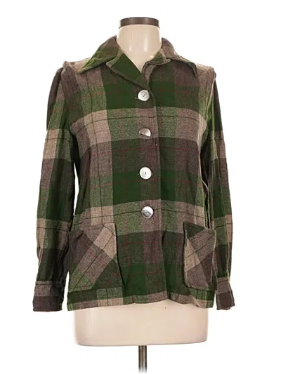 Pre-owned Pendleton 3/4 Sleeve Button Down Shirt In Green