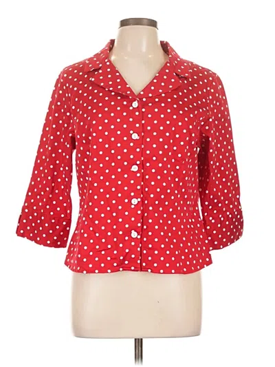 Pre-owned Pendleton 3/4 Sleeve Button Down Shirt In Red