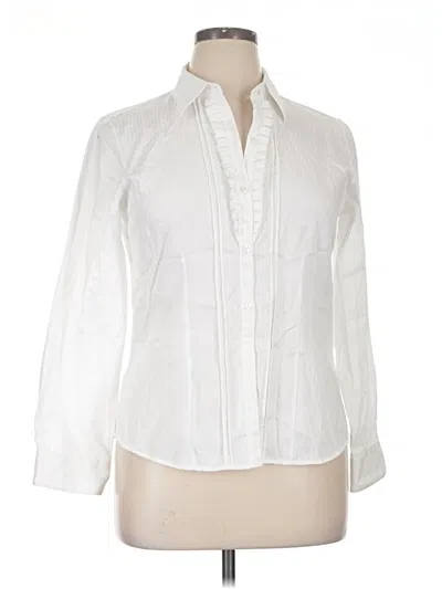 Pre-owned Pendleton 3/4 Sleeve Button Down Shirt In White