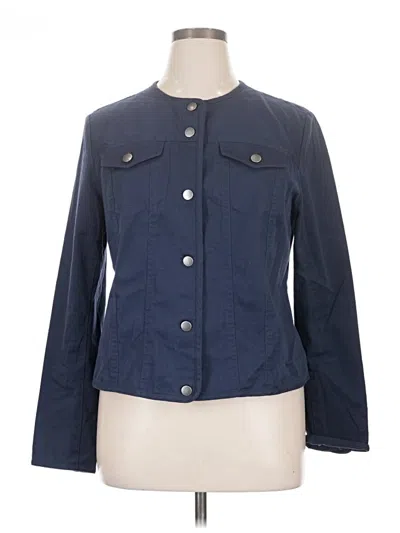 Pre-owned Pendleton 3/4 Sleeve Top Blue Square Neckline Tops