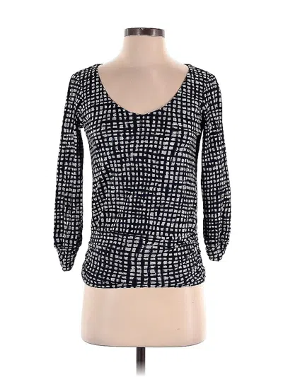 Pre-owned Pendleton 3/4 Sleeve Top Blue Sweetheart Neckline Tops