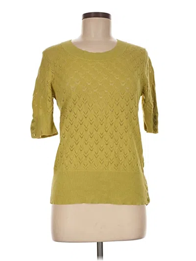 Pre-owned Pendleton 3/4 Sleeve Top Green Crew Neck Tops
