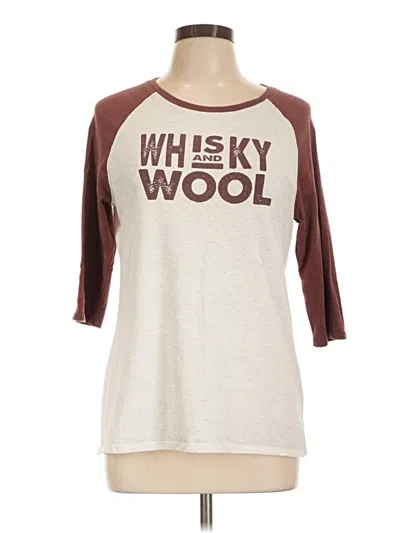 Pre-owned Pendleton 3/4 Sleeve T-shirt In Brown
