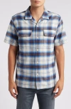 Pendleton Baja Board Plaid Camp Shirt In Blue/ Navy Multi Plaid