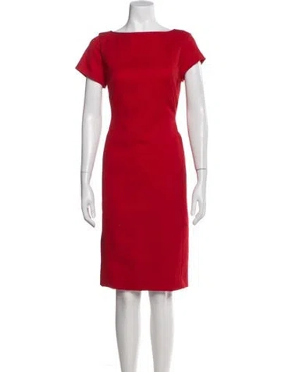 Pre-owned Pendleton Bateau Neckline Knee-length Dress In Red