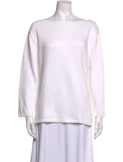 Pre-owned Pendleton Bateau Neckline Sweater In White