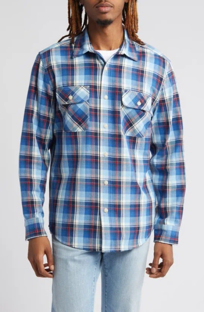 Pendleton Beach Shack Plaid Cotton Button-up Shirt In Blue/ White/ Red Plaid