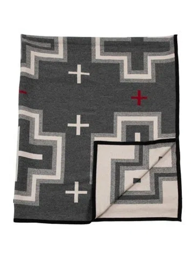 Pre-owned Pendleton Beaver State Wool Jacquard Throw Blanket In Grey