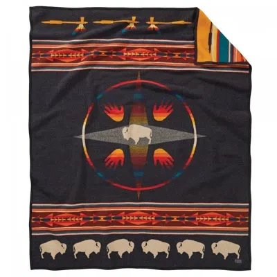 Pendleton Big Medicine Oxford Throw In Brown,orange,tan