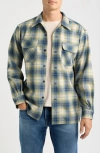 Pendleton Board Plaid Wool Flannel Button-up Overshirt In Multi