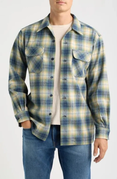 Pendleton Board Plaid Wool Flannel Button-up Overshirt In Multi