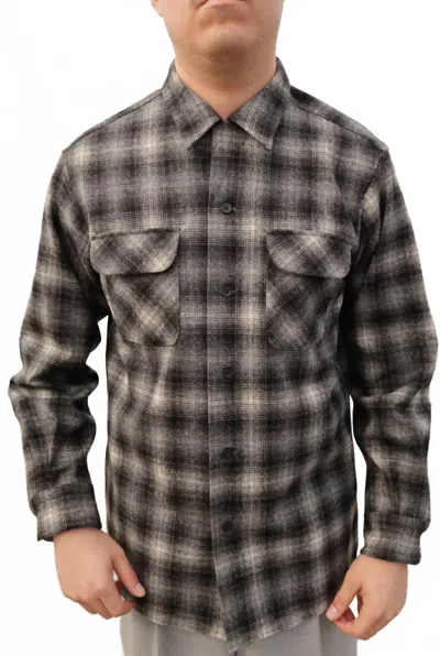 Pendleton Board Shirt In Grey Ombre Check In Brown
